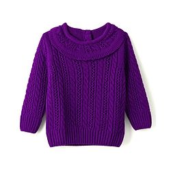 Babyhug Knit Full Sleeves Pullover Sweater With Cable Knit Design - Purple