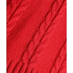 Babyhug Knit Full Sleeves Woolen Dress with Floral Design - Coral