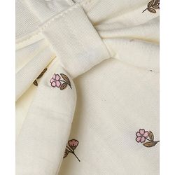 Babyhug 100% Cotton Single Jersey Knit Full Sleeves Floral Printed Top & Leggings - Cream