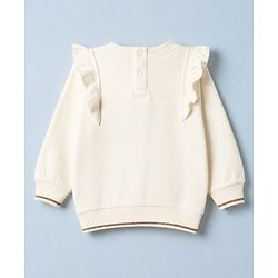 Babyhug 100% Cotton Single Jersey Knit Full Sleeves Cherry Embroidered Top & Pants Set - White & Maroon