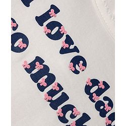 Babyhug 100% Cotton Single Jersey Knit Full Sleeves Top & Leggings Set With Text Print & Bow Applique - White