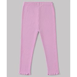 Babyhug 100% Cotton Single Jersey Knit Full Sleeves Heart Printed Top and Leggings - White & Lilac