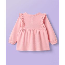 Babyhug Single Jersey Knit Full Sleeves Top & Floral Printed Leggings Set - Pink