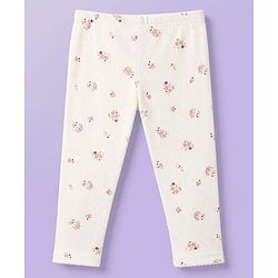 Babyhug Single Jersey Knit Full Sleeves Top & Floral Printed Leggings Set - Pink