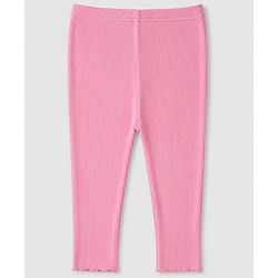 Babyhug 100% Cotton Knit Single Jersey Full Sleeves Top and Leggings with Full Length and Floral Print in White & Pink