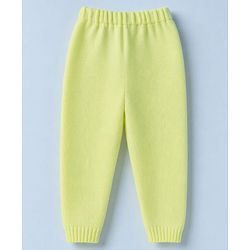 Babyhug Knit Full Sleeves Striped Sweater Set - Lime Green