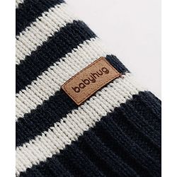Babyhug Knit Full Sleeves Sweater Set With Stripes - Limegreen