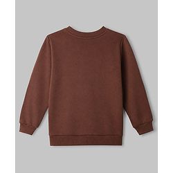 Babyhug 100% Cotton Terry Knit Sweatshirts with Full Sleeves and Bear Print in Pack of 2 in Brown & Orange