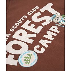 Babyhug 100% Cotton Terry Knit Sweatshirts with Full Sleeves and Bear Print in Pack of 2 in Brown & Orange
