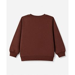 Babyhug 100% Cotton Terry Knit Sweatshirts with Full Sleeves and Bear Print in Pack of 2 in Brown & Orange