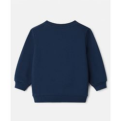 Babyhug 100% Cotton Terry Knit Full Sleeves Sweatshirt with Giraffe & Elephant Print in Blue