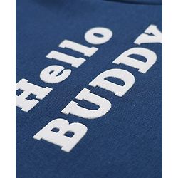 Babyhug 100% Cotton Terry Knit Full Sleeves Sweatshirt with Giraffe & Elephant Print in Blue