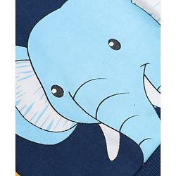 Babyhug 100% Cotton Terry Knit Full Sleeves Sweatshirt with Giraffe & Elephant Print in Blue