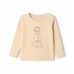 Babyhug 100% Cotton Knit Full Sleeves T-Shirt & Pyjama Night Suit with Animal Print - Brown