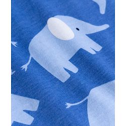 Babyhug 100% Cotton Knit Full Sleeves Co-Ords T-Shirt & Pyjama Night Suit with Elephant Print - Blue