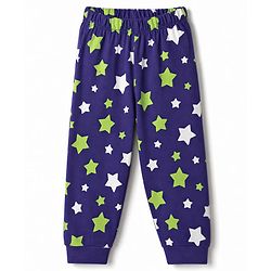 Babyhug 100% Cotton Knit Full Sleeves Co-Ords T-Shirt & Pyjama NIght Suit with Star Print - Purple