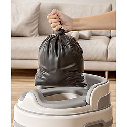 Babyhug 3-in-1 Baby Potty Chair for Toddlers | Potty Chair, Potty Seat & Step Stool| Removable Seat Insert| Side Handles| Raised Backrest| Splash Guard| Easy to Clean| Potty Training Essential - Grey