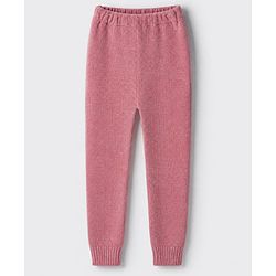 Babyhug Knit Full Sleeves Sweater Set With Love Sequins - Pink