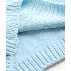 Babyhug Knit Full Sleeves Sweater Set With Bow Embroidery - Light Blue