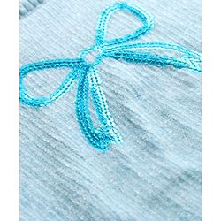 Babyhug Knit Full Sleeves Sweater Set With Bow Embroidery - Light Blue