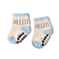 Cute Walk by Babyhug Cotton Knit Anti-bacterial Anti-skid Ankle Length Striped Socks With Animal & Text Design Pack of 3 - Beige