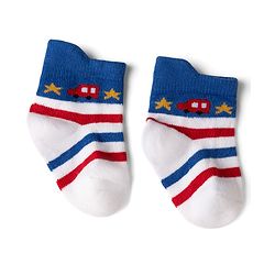 Cute Walk by Babyhug Cotton Knit Anti-bacterial Anti-skid Ankle Length Striped Socks With Animal & Star Design Pack of 3 - Grey, Red & White