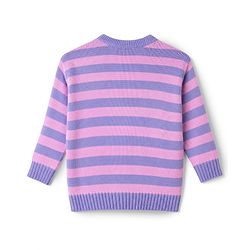 Babyhug Knit Striped Sweater Set - Lavender