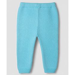 Babyhug Knit Full Sleeves Sweater Set With Striped Design - Blue