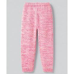 Babyhug Knit Sweater Sets with Full Sleeves and Bow Applique in Coral for 12-18 Months