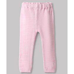 Babyhug Knit Full Sleeves Sweater Set with Stripe Design - Pink