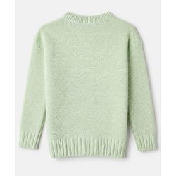 Babyhug Knit Full Sleeves Sweater Set with Cable Knit Design - Light Green