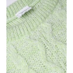 Babyhug Knit Full Sleeves Sweater Set with Cable Knit Design - Light Green
