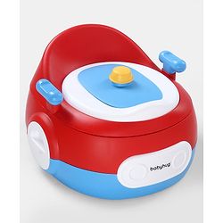 Babyhug 3-in-1 Potty Chair and Toilet Training Seat - Blue & Red| Step Stool| Toilet Seat| Removable Potty Pot| Anti-Slip Pads| Supportive Handles| Splash Guard| Suitable for 1-5 Years Boys & Girls