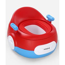 Babyhug 3-in-1 Potty Chair and Toilet Training Seat - Blue & Red| Step Stool| Toilet Seat| Removable Potty Pot| Anti-Slip Pads| Supportive Handles| Splash Guard| Suitable for 1-5 Years Boys & Girls