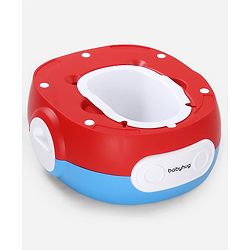 Babyhug 3-in-1 Potty Chair and Toilet Training Seat - Blue & Red| Step Stool| Toilet Seat| Removable Potty Pot| Anti-Slip Pads| Supportive Handles| Splash Guard| Suitable for 1-5 Years Boys & Girls