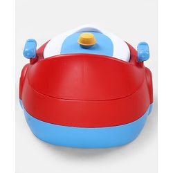 Babyhug 3-in-1 Potty Chair and Toilet Training Seat - Blue & Red| Step Stool| Toilet Seat| Removable Potty Pot| Anti-Slip Pads| Supportive Handles| Splash Guard| Suitable for 1-5 Years Boys & Girls