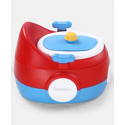 Babyhug 3-in-1 Potty Chair and Toilet Training Seat - Blue & Red| Step Stool| Toilet Seat| Removable Potty Pot| Anti-Slip Pads| Supportive Handles| Splash Guard| Suitable for 1-5 Years Boys & Girls
