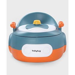 Babyhug 3-in-1 Potty Chair and Toilet Training Seat - Blue & Red| Step Stool| Toilet Seat| Removable Potty Pot| Anti-Slip Pads| Supportive Handles| Splash Guard| Suitable for 1-5 Years Boys & Girls