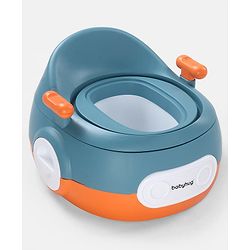 Babyhug 3-in-1 Potty Chair and Toilet Training Seat - Blue & Red| Step Stool| Toilet Seat| Removable Potty Pot| Anti-Slip Pads| Supportive Handles| Splash Guard| Suitable for 1-5 Years Boys & Girls