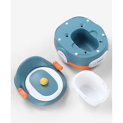 Babyhug 3-in-1 Potty Chair and Toilet Training Seat - Blue & Red| Step Stool| Toilet Seat| Removable Potty Pot| Anti-Slip Pads| Supportive Handles| Splash Guard| Suitable for 1-5 Years Boys & Girls