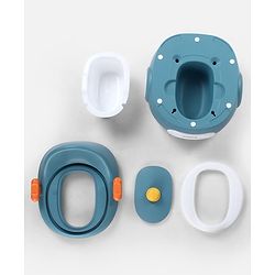 Babyhug 3-in-1 Potty Chair and Toilet Training Seat - Blue & Red| Step Stool| Toilet Seat| Removable Potty Pot| Anti-Slip Pads| Supportive Handles| Splash Guard| Suitable for 1-5 Years Boys & Girls