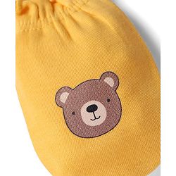 Babyhug 100% Cotton Interlock Mittens with Bear & Lion Print in Red Blue & Yellow Pack of 3 - Diameter 8 cm