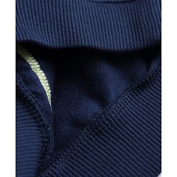 Babyhug 100% Cotton Knit Full Sleeves Heavy Gauge Sweatshirt with Dinosaur Embroidery - Navy Blue