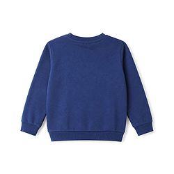 Babyhug 100% Cotton Knit Full Sleeves Heavy Gauge Sweatshirt with Dinosaur Embroidery - Navy Blue