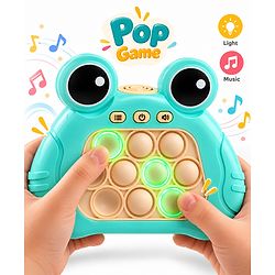 Babyhug Fast Push Pop Light-Up Game - Sea Green| Fidget Toy for Kids & Adults| 4 Modes: Pass Through, Memory, Scoring & Multiplayer| Push Buttons with Light & Music| BIS Certified| Screen-Free Play