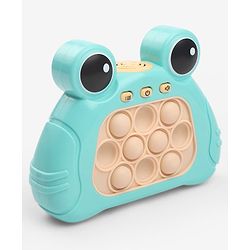 Babyhug Fast Push Pop Light-Up Game - Sea Green| Fidget Toy for Kids & Adults| 4 Modes: Pass Through, Memory, Scoring & Multiplayer| Push Buttons with Light & Music| BIS Certified| Screen-Free Play