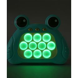 Babyhug Fast Push Pop Light-Up Game - Sea Green| Fidget Toy for Kids & Adults| 4 Modes: Pass Through, Memory, Scoring & Multiplayer| Push Buttons with Light & Music| BIS Certified| Screen-Free Play