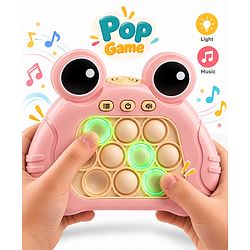 Babyhug Fast Push Pop Light-Up Game - Sea Green| Fidget Toy for Kids & Adults| 4 Modes: Pass Through, Memory, Scoring & Multiplayer| Push Buttons with Light & Music| BIS Certified| Screen-Free Play