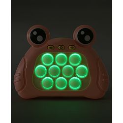 Babyhug Fast Push Pop Light-Up Game - Sea Green| Fidget Toy for Kids & Adults| 4 Modes: Pass Through, Memory, Scoring & Multiplayer| Push Buttons with Light & Music| BIS Certified| Screen-Free Play