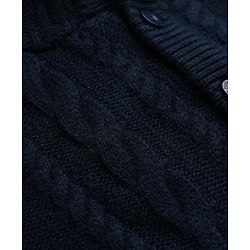Babyhug Knit Front Open Sweaters with Full Sleeves and Cable Knit Pattern in Navy Blue for 9-12 Months